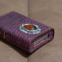 限定生産 Lizard Leatherトカゲ革巻き メタル石付きレッド（赤メノウ） 
