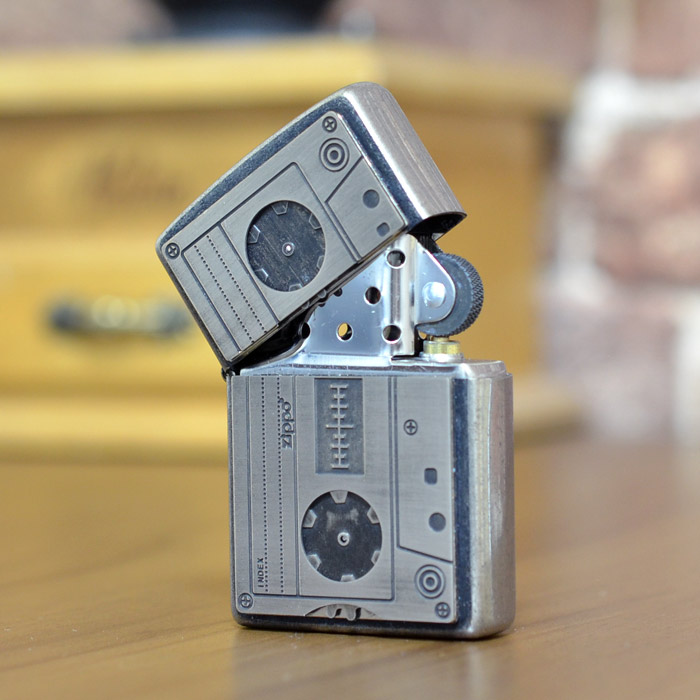 カセットテープZippoクロームメッキ バレルメタル貼り