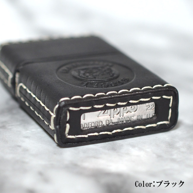 阪神タイガースZippo革巻き ロゴ型押しHTZ-レザー ブラック