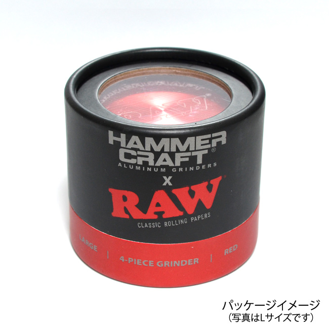 RAW×HAMMERCRAFTアルミニウムグラインダー Lsize(直径62mm)RED レッド