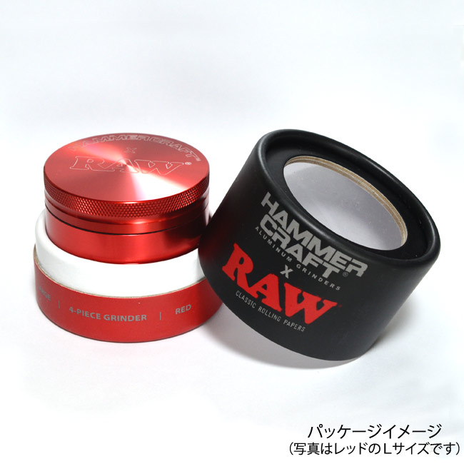 RAW×HAMMERCRAFTアルミニウムグラインダー Lsize(直径62mm)RED レッド