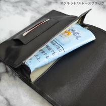 手巻きタバコ用ポーチ携帯用シャグポーチマグネットタイプペーパーホルダー付きクロコレッド