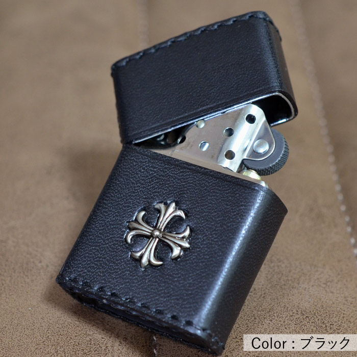 本牛革巻き手縫い クロスメタル ブラック・黒