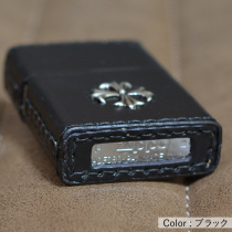 本牛革巻き手縫い クロスメタル ブラック・黒