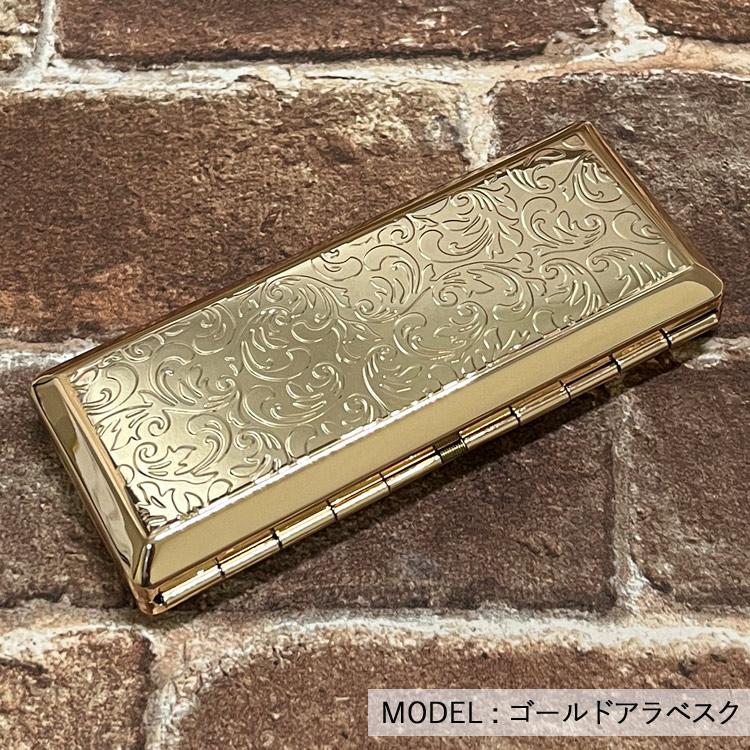 シガレットケース カジュアルメタル10 100mm×10本収納 ゴールドアラベスク 1-96129-41